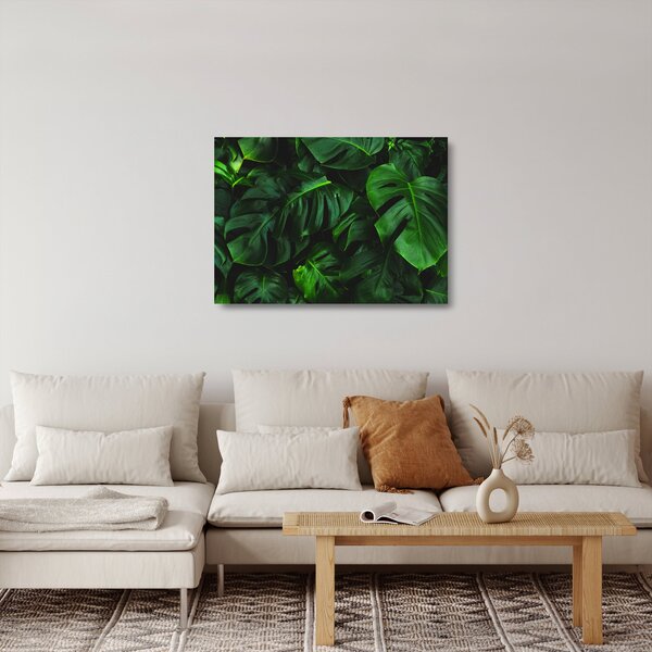 Monstery levelek képe (üvegen) (70x50 cm)