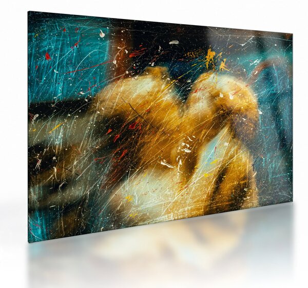 Kép - Csókolózó angyalok (üvegen) (70x50 cm)