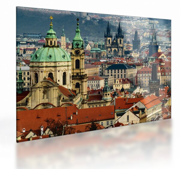 Kép - Prágai panoráma (üvegen) (70x50 cm)
