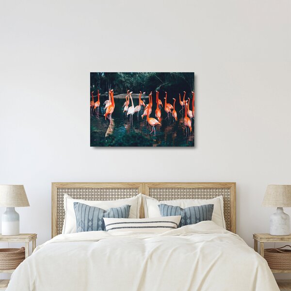 Flamingók csordája (üvegen) (70x50 cm)