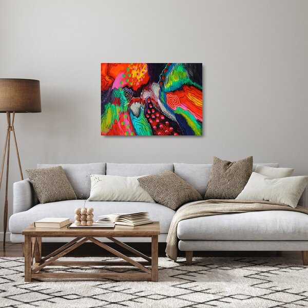 Absztrakt kép - színek (üvegen) (70x50 cm)