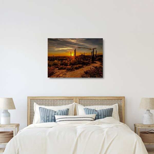 Kép - A nap vége az arizonai sivatagban (üvegen) (70x50 cm)
