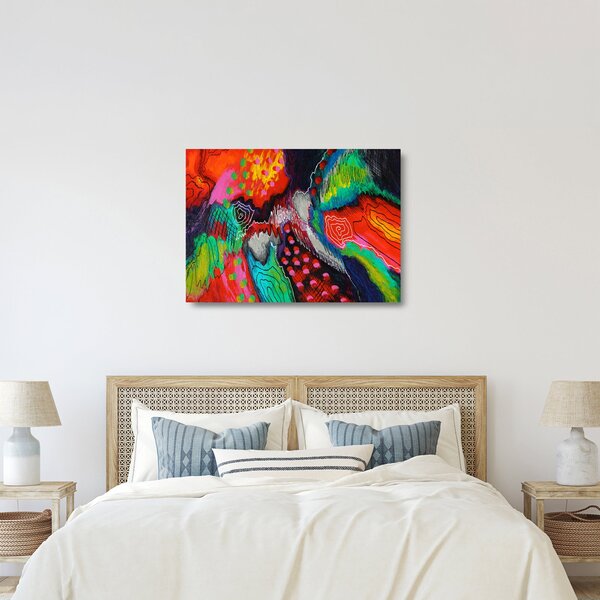 Absztrakt kép - színek (üvegen) (70x50 cm)
