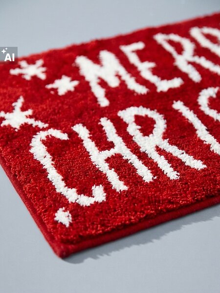 Sinsay - Karácsonyi fürdőszobaszőnyeg Merry Christmas felirattal - piros