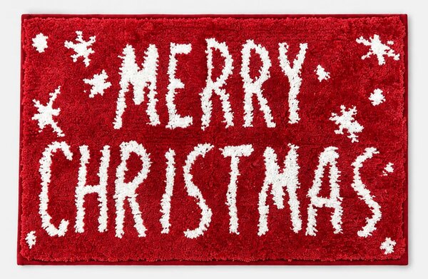 Sinsay - Karácsonyi fürdőszobaszőnyeg Merry Christmas felirattal - piros