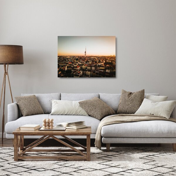 Naplemente Zizkov felett (üvegen) (70x50 cm)
