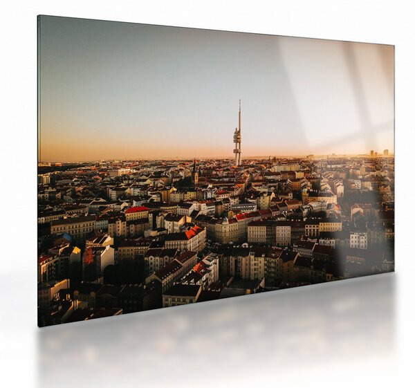 Naplemente Zizkov felett (üvegen) (70x50 cm)