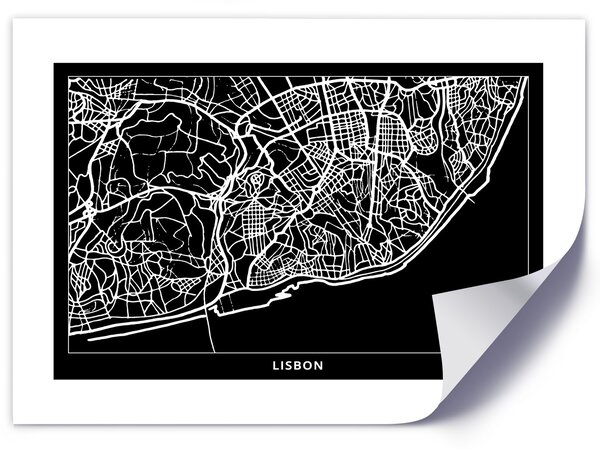 Gario Poszter Városterv Lisszabon A keret színe: Keret nélkül, Méret: 30 x 20 cm