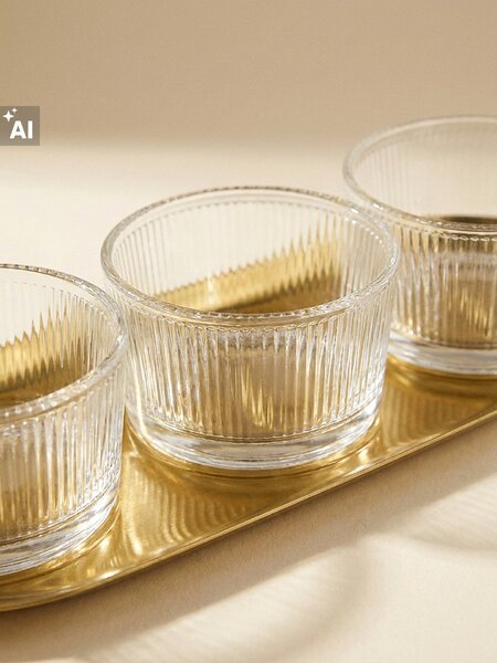 Sinsay - Tárolóedények tálcával 3 pack 3 pack - arany
