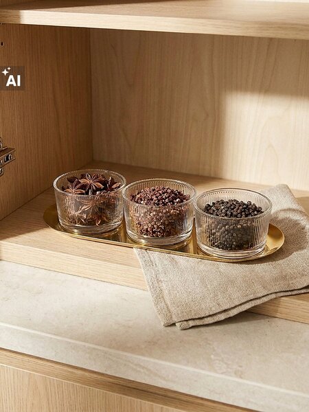 Sinsay - Tárolóedények tálcával 3 pack 3 pack - arany