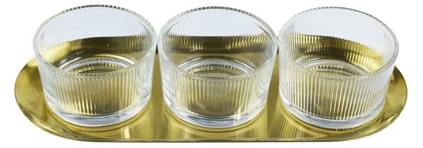 Sinsay - Tárolóedények tálcával 3 pack 3 pack - arany