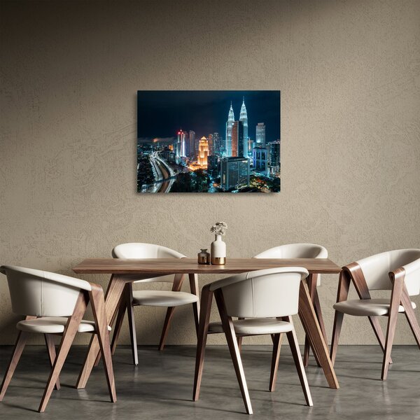 Kép - Éjszaka Kuala Lumpurban (üvegen) (70x50 cm)
