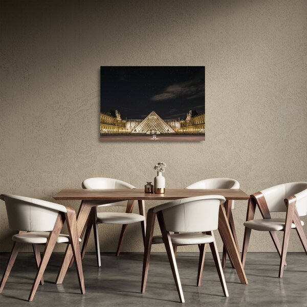 Kép - Louvre éjjel (üvegen) (70x50 cm)