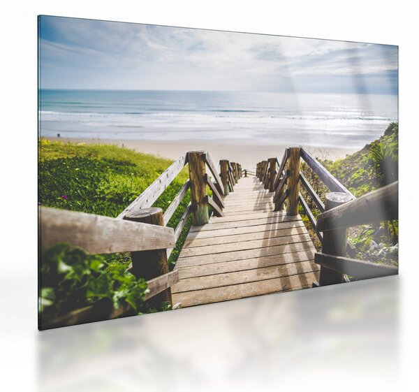 Kép - Bejárat a strandra (üvegen) (70x50 cm)