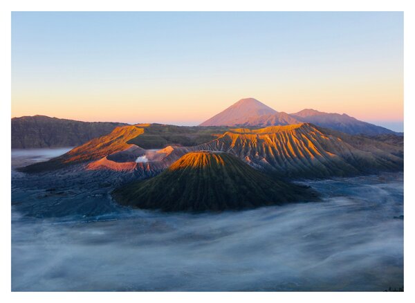 Kép a Bromo-hegyről Indonéziában (üvegen) (70x50 cm)