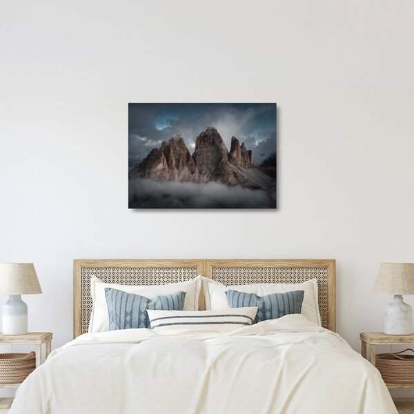 Kép - Három fogak, olasz Dolomitok (üvegen) (70x50 cm)