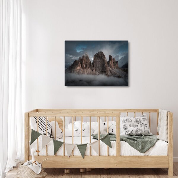 Kép - Három fogak, olasz Dolomitok (üvegen) (70x50 cm)