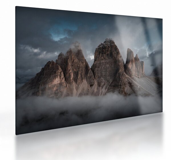 Kép - Három fogak, olasz Dolomitok (üvegen) (70x50 cm)