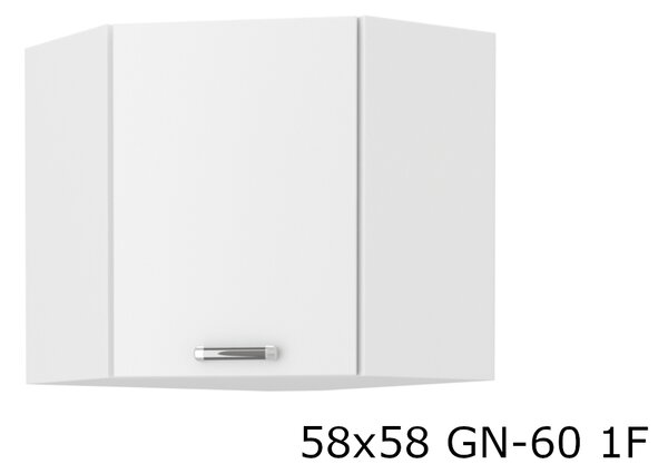 OMEGA 58x58 GN-60 1F felső sarok konyhaszekrény, 58,5/58,5x60x31, fehér