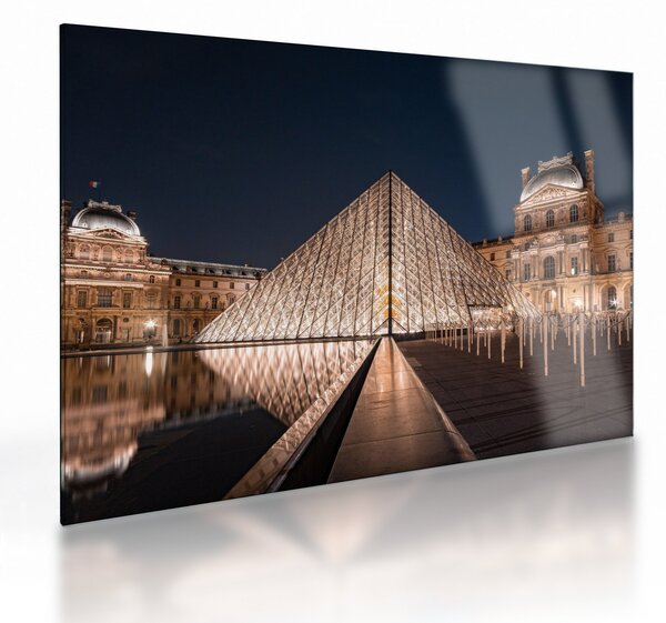 Kép - Louvre éjjel (üvegen) (70x50 cm)