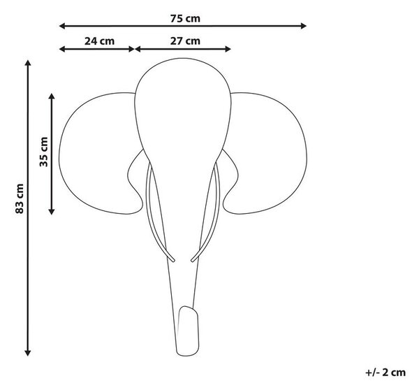Fali Dekoráció Elefánt GRUNEY Rattan 83 cm Természetes