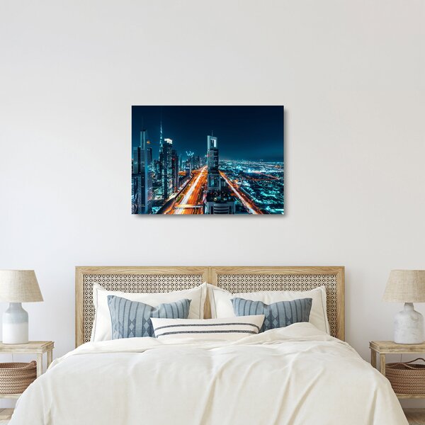 Kép - Dubai éjszaka (üvegen) (70x50 cm)