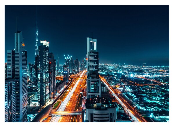Kép - Dubai éjszaka (üvegen) (70x50 cm)