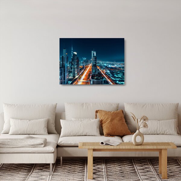 Kép - Dubai éjszaka (üvegen) (70x50 cm)