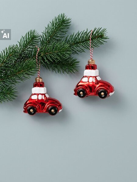 Sinsay - Autó alakú karácsonyfadíszek 2 pack - többszínű