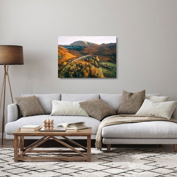 Híd képe a skót völgyben (üvegen) (70x50 cm)
