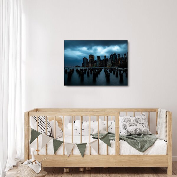 Kép - Kilátás a New York-i felhőkarcolókra (üvegen) (70x50 cm)