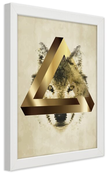 Gario Poszter Farkas és háromszög A keret színe: Fehér, Méret: 20 x 30 cm