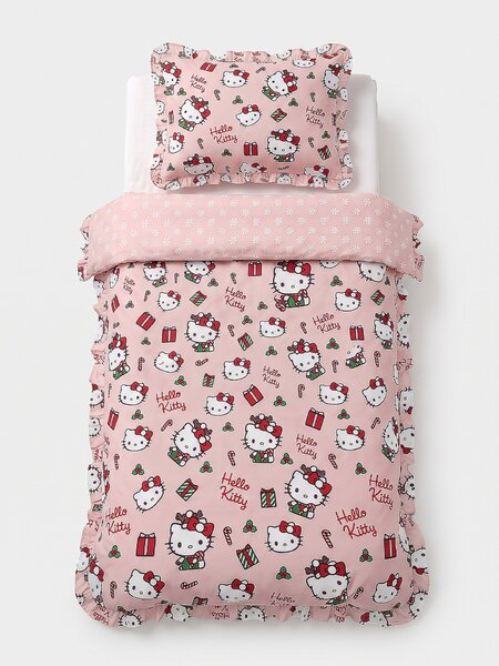 Sinsay - Ünnepi ágyneműszett fodrokkal Hello Kitty - rózsaszín
