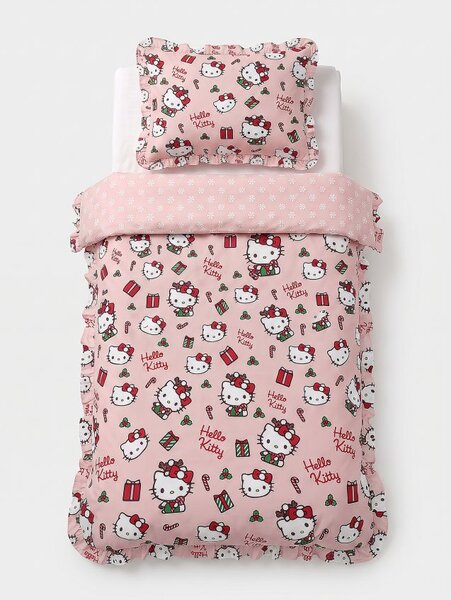 Sinsay - Ünnepi ágyneműszett fodrokkal Hello Kitty - rózsaszín