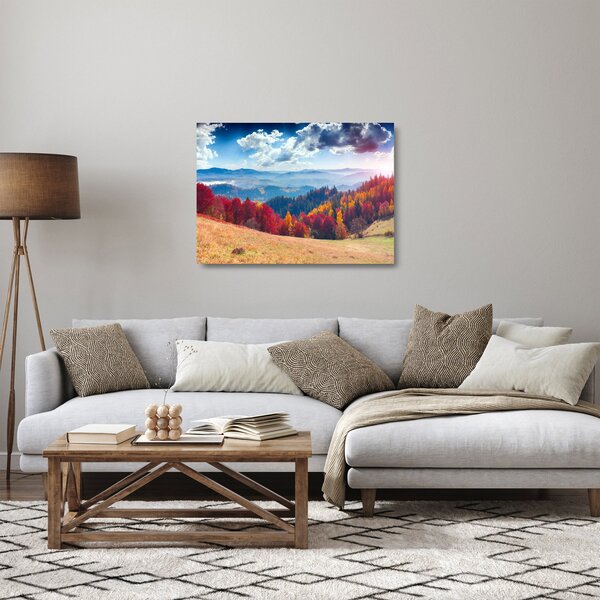 Egy kép egy színes őszi tájról (üvegen) (70x50 cm)