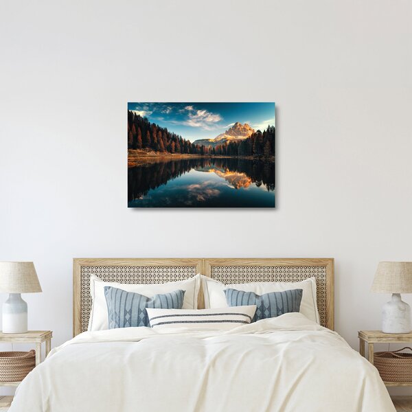 Kép - alpesi, olaszország, dolomitok, Antorno (üvegen) (70x50 cm)