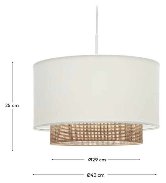 Fehér-natúr színű textil lámpabúra ø 40 cm Erna – Kave Home