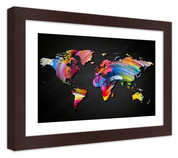 Poszter Világtérkép különböző színekben