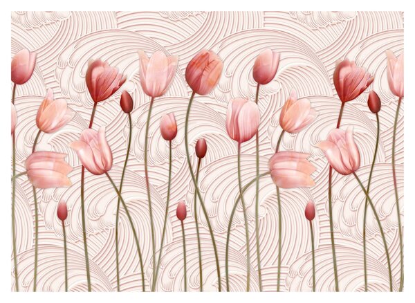 Kép - rózsaszín tulipán (üvegen) (70x50 cm)