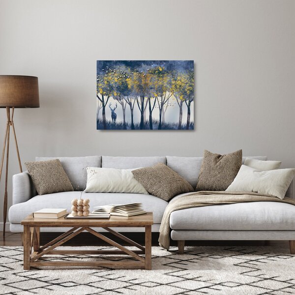 Kép egy szarvasról az erdőben (üvegen) (70x50 cm)