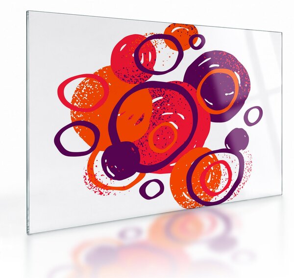 Kép - Motívum körökkel meleg színekben (üvegen) (70x50 cm)