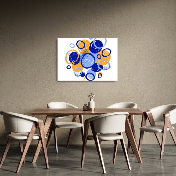 Kép - Világos motívum körökkel (üvegen) (70x50 cm)