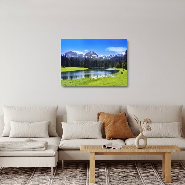 Kép - havas hegycsúcsok (üvegen) (70x50 cm)