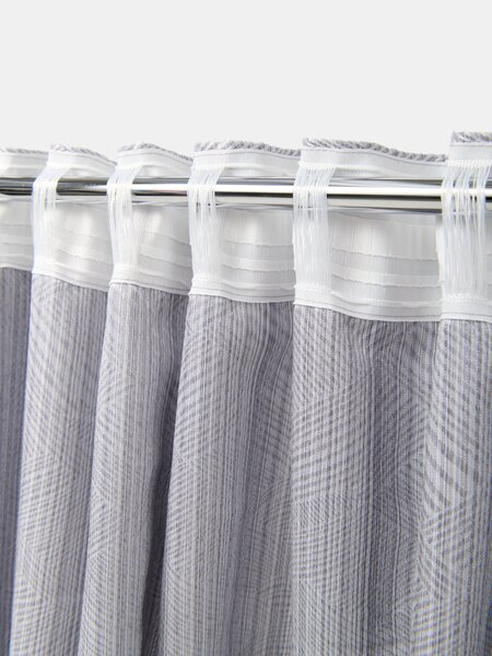 Sinsay - Zsákvászon függöny szalaggal jacquard mintával - világos szürke