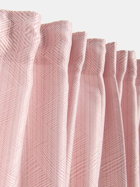 Sinsay - Zsákvászon függöny szalaggal jacquard mintával - pasztellpink