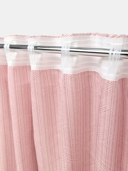 Sinsay - Zsákvászon függöny szalaggal jacquard mintával - pasztellpink
