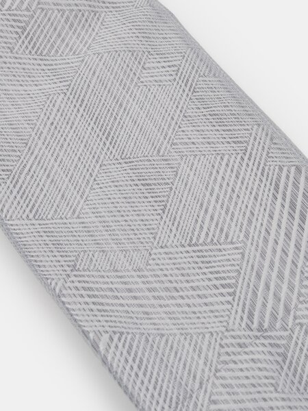 Sinsay - Zsákvászon függöny szalaggal jacquard mintával - világos szürke
