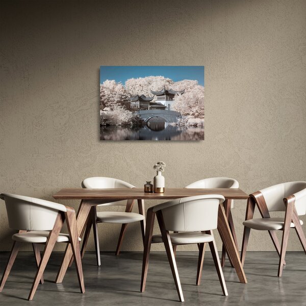 Kép - Virágzó fák Ázsiában (üvegen) (70x50 cm)
