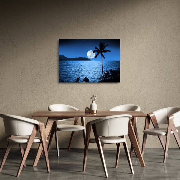 Kép - Hold a tenger felett (üvegen) (70x50 cm)