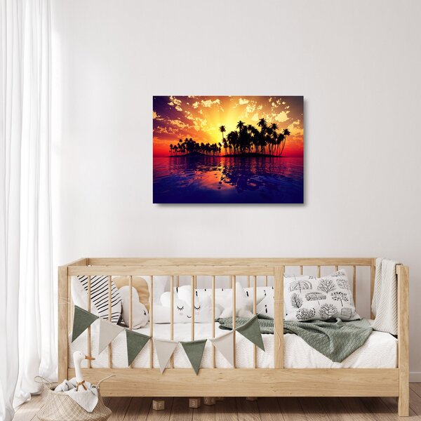Egy sziget képe naplementekor (üvegen) (70x50 cm)